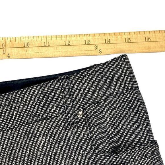 Per Se Pants Womens Sz 6 Tall Black White Shimmer Wool Straight Leg Flap Pockets - Picture 10 of 14